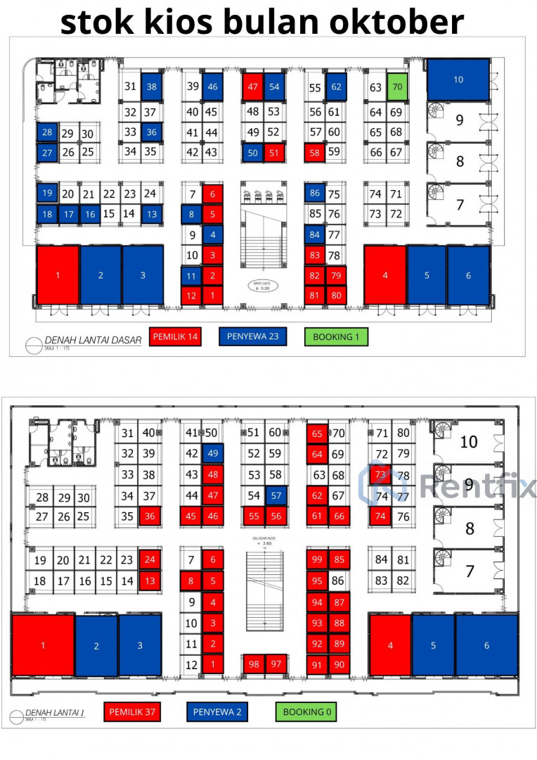 Denah Sewa Kios di PASAR MODERN TELUK GONG, Penjaringan, Kota Jakarta Utara - Rentfix