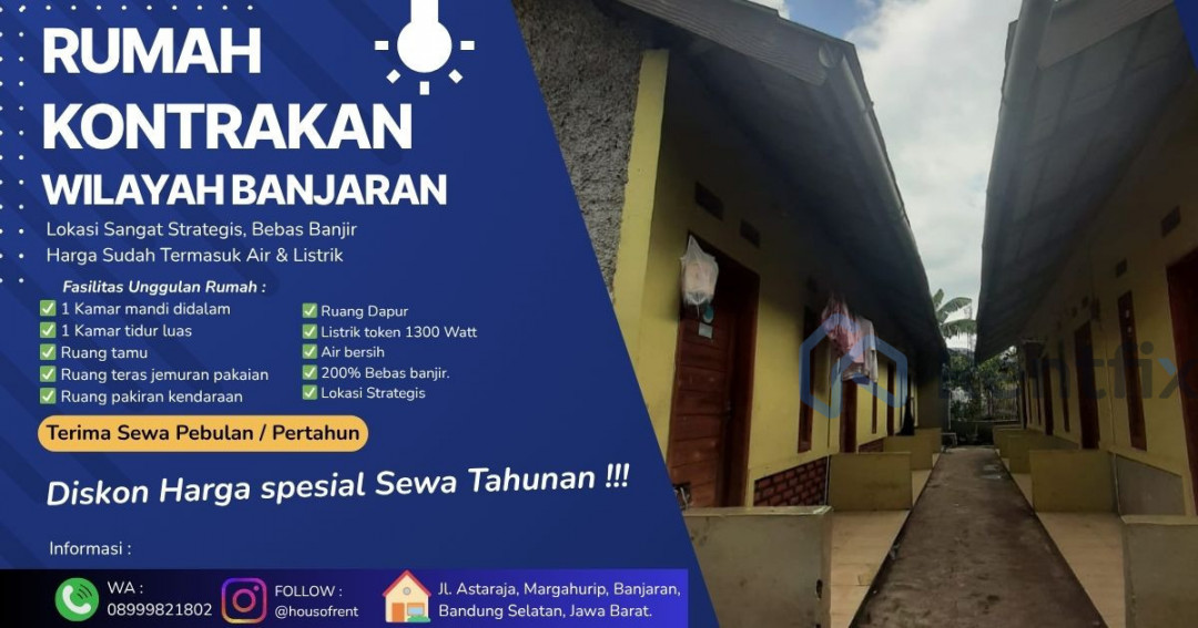 Sewa Rumah di JL. ASTARAJA, DESA MARGAHURIP, KECAMATAN BANJARAN, BANDUNG SELATAN., Banjaran, Kabupaten Bandung - Rentfix